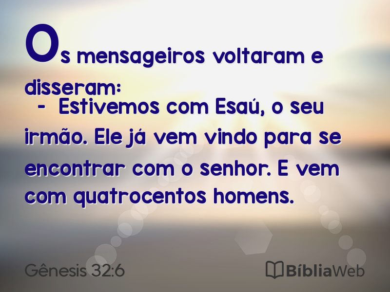 Gênesis 32:6 em imagem para compartilhar