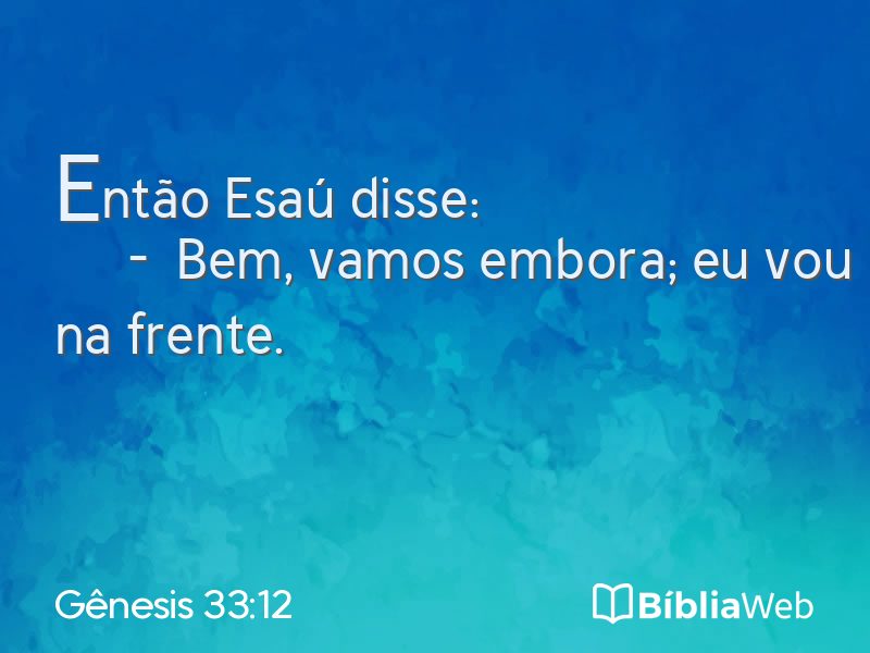 Gênesis 33:12 em imagem para compartilhar