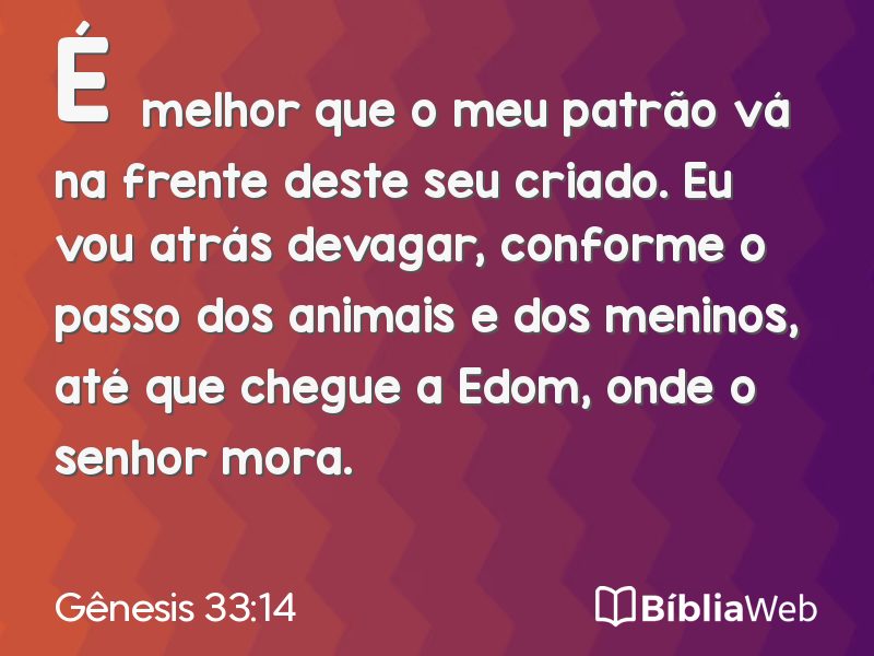 Gênesis 33:14 em imagem para compartilhar