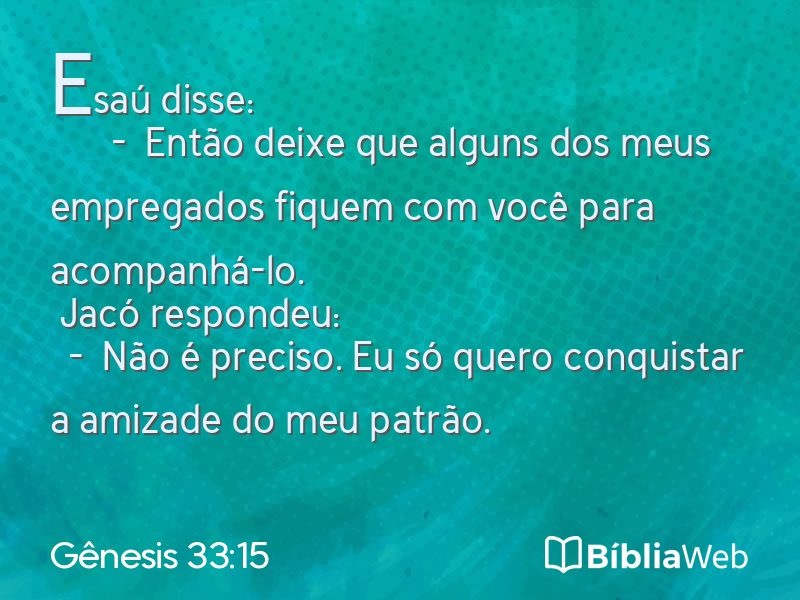 Gênesis 33:15 em imagem para compartilhar
