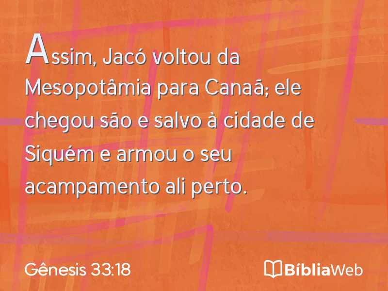 Gênesis 33:18 em imagem para compartilhar