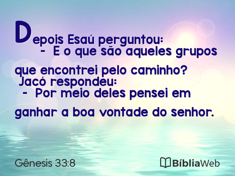 Gênesis 33:8 em imagem para compartilhar