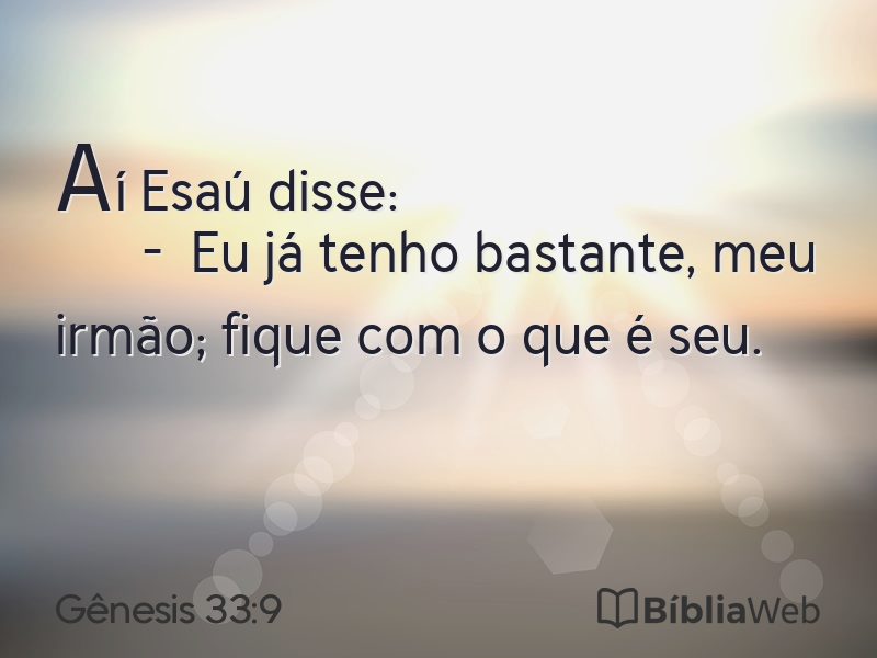 Gênesis 33:9 em imagem para compartilhar