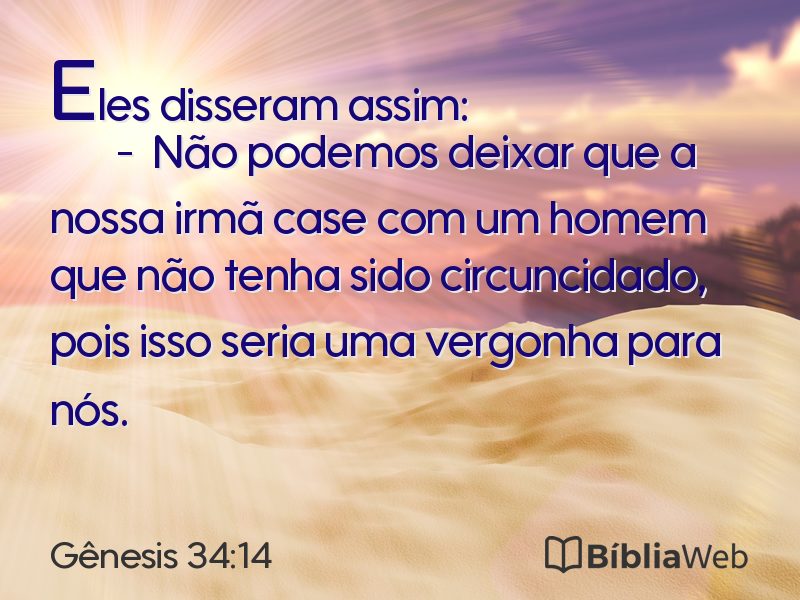 Gênesis 34:14 em imagem para compartilhar