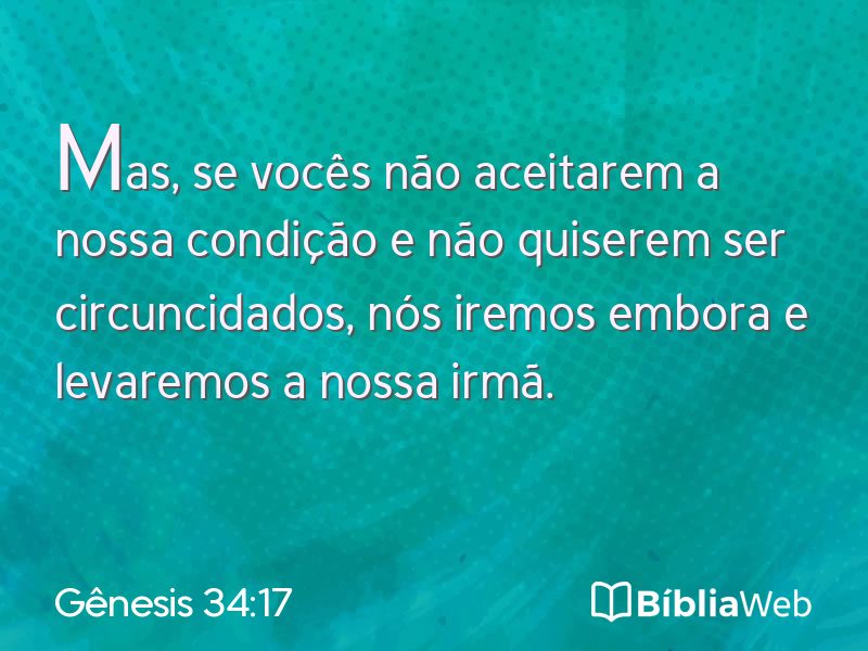 Gênesis 34:17 em imagem para compartilhar