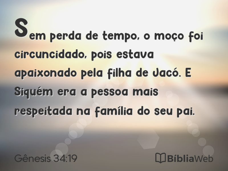 Gênesis 34:19 em imagem para compartilhar