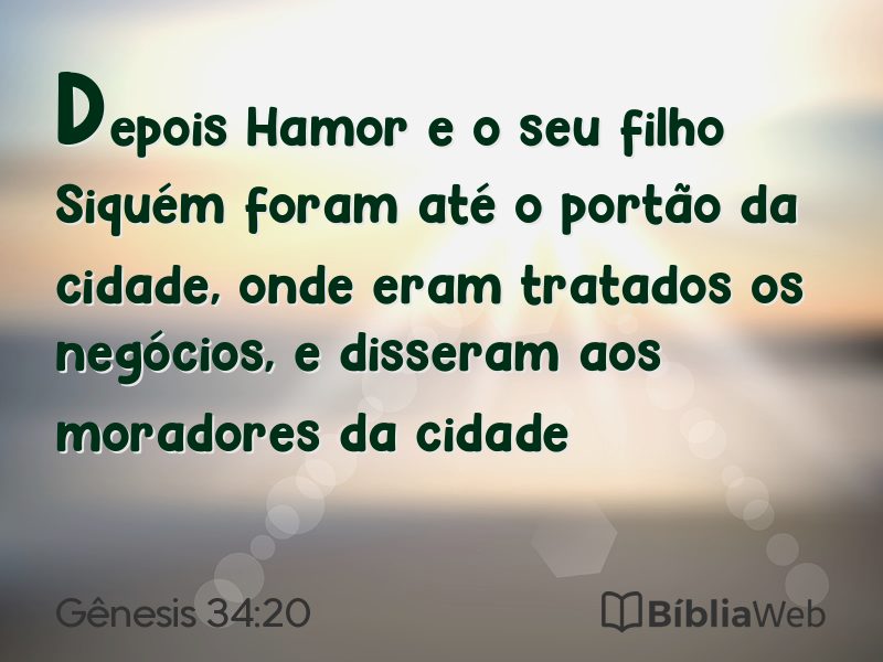 Gênesis 34:20 em imagem para compartilhar