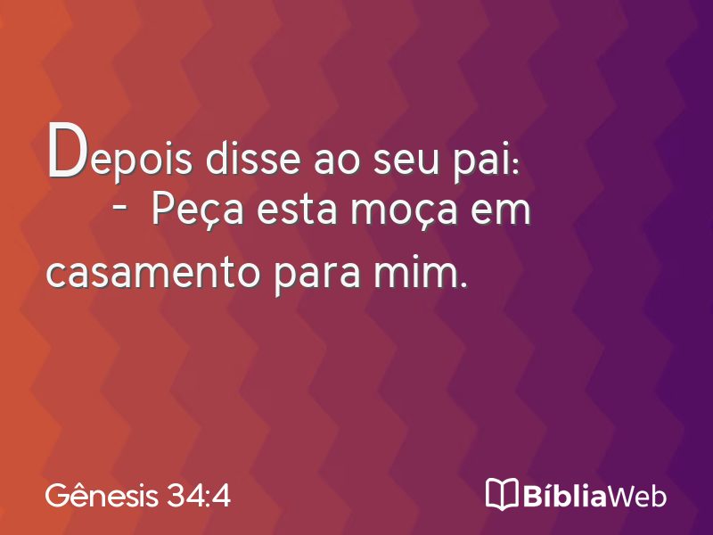 Gênesis 34:4 em imagem para compartilhar