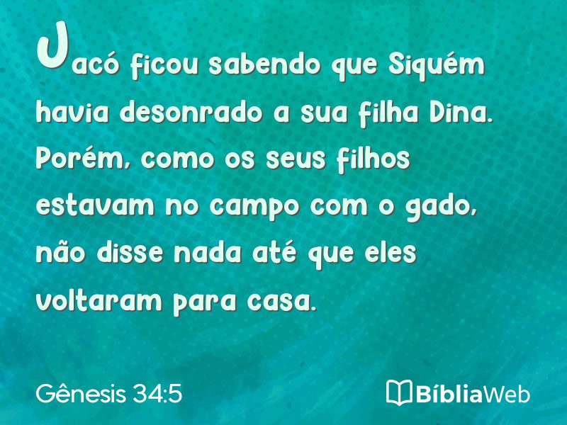 Gênesis 34:5 em imagem para compartilhar