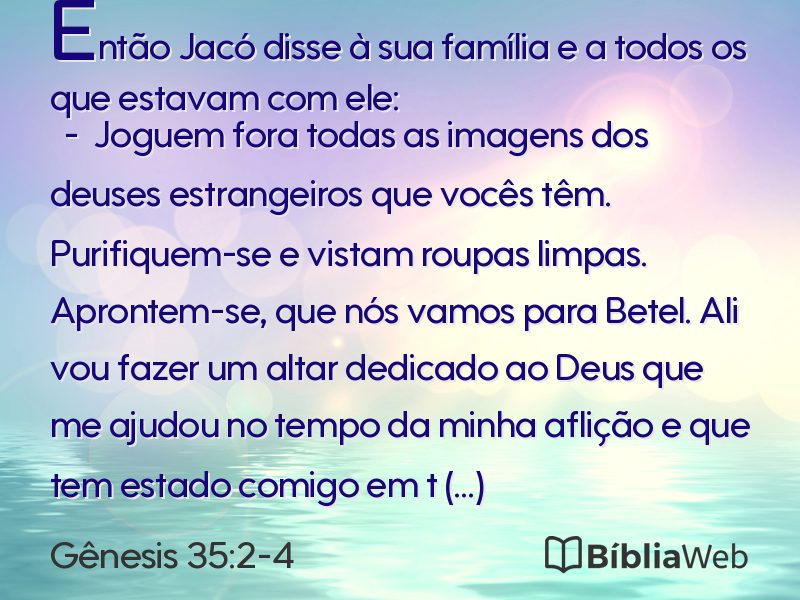 Gênesis 35:2-4 em imagem para compartilhar