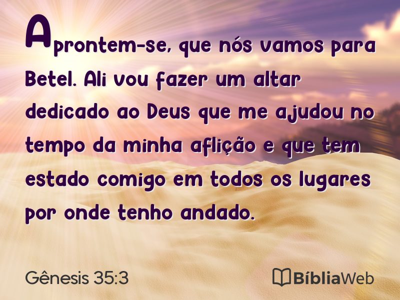 Gênesis 35:3 em imagem para compartilhar