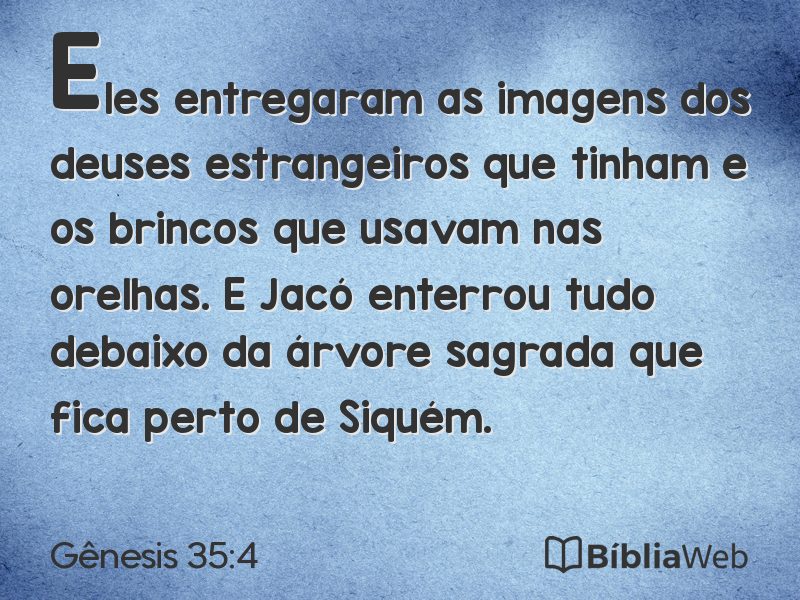 Gênesis 35:4 em imagem para compartilhar