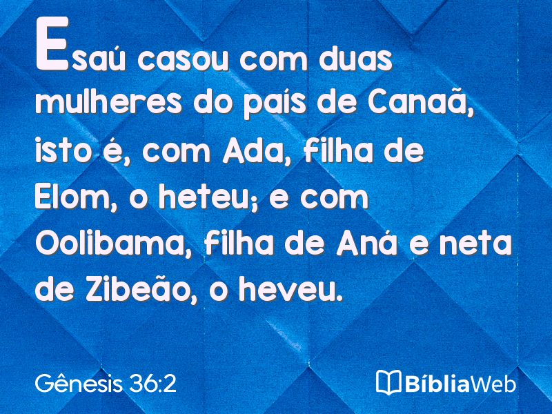Gênesis 36:2 em imagem para compartilhar