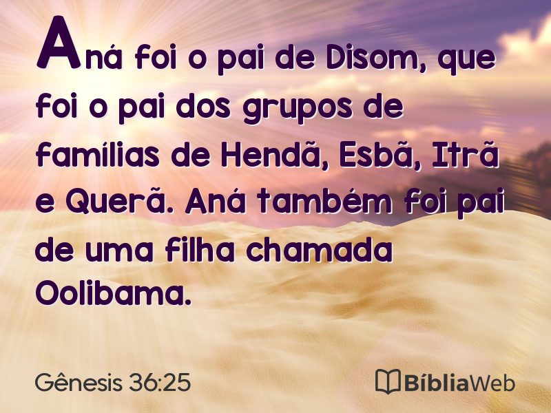 Gênesis 36:25 em imagem para compartilhar