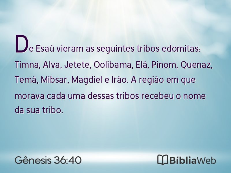 Gênesis 36:40 em imagem para compartilhar