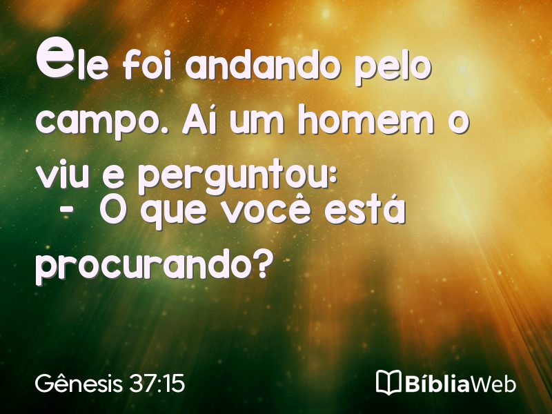 Gênesis 37:15 em imagem para compartilhar
