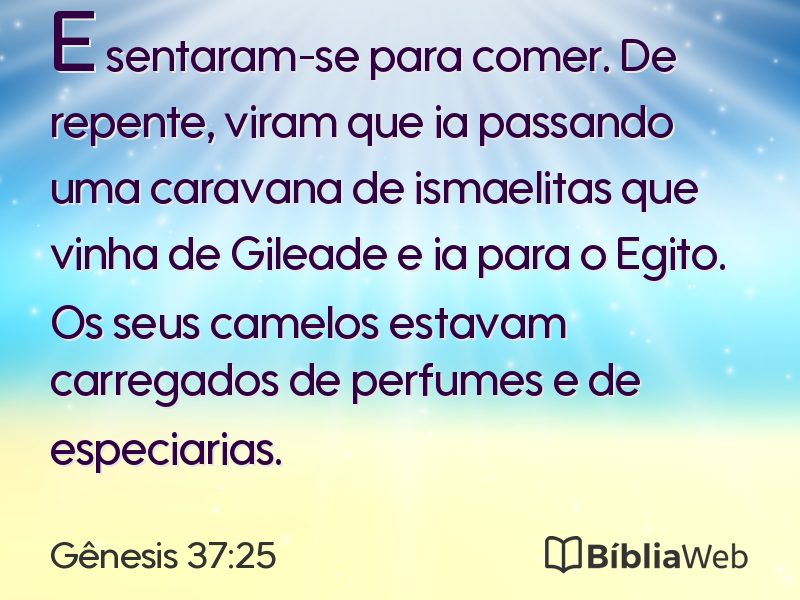 Gênesis 37:25 em imagem para compartilhar