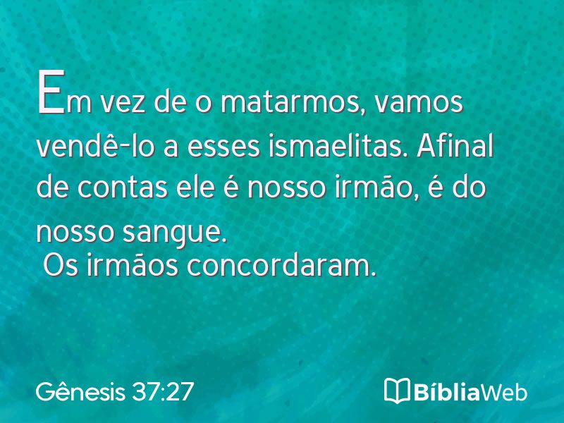 Gênesis 37:27 em imagem para compartilhar