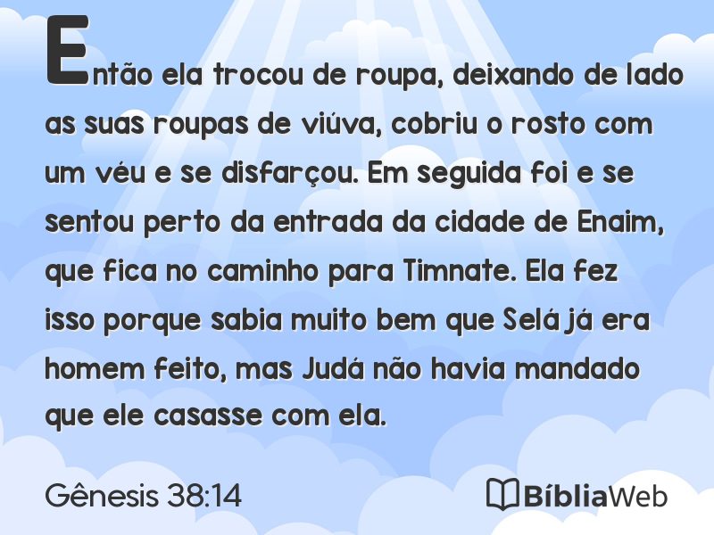 Gênesis 38:14 em imagem para compartilhar