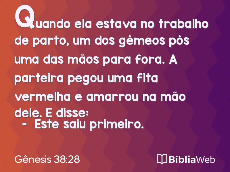 Gênesis 38:28 em imagem para compartilhar