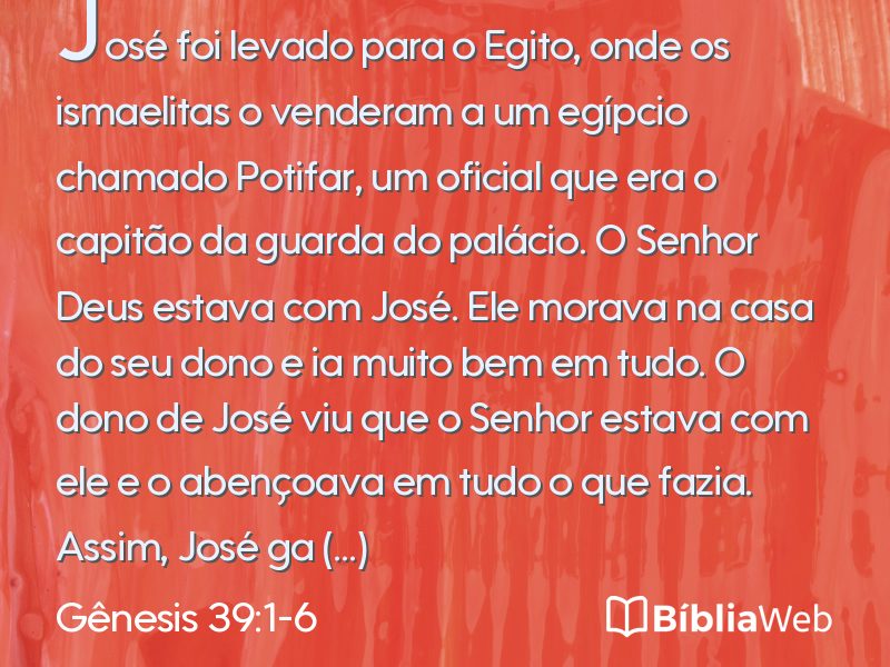 Gênesis 39:1-6 em imagem para compartilhar