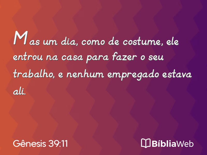 Gênesis 39:11 em imagem para compartilhar