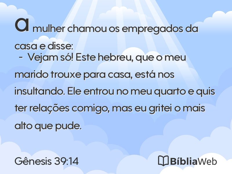 Gênesis 39:14 em imagem para compartilhar