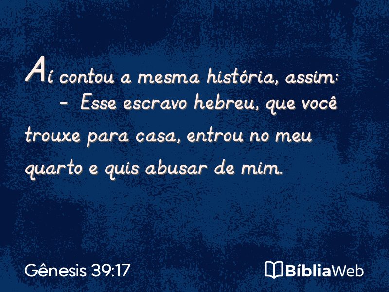 Gênesis 39:17 em imagem para compartilhar