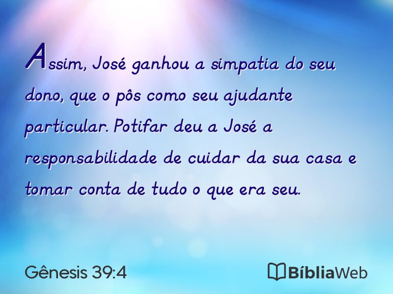 Gênesis 39:4 em imagem para compartilhar