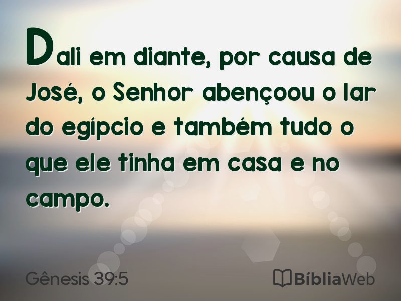 Gênesis 39:5 em imagem para compartilhar