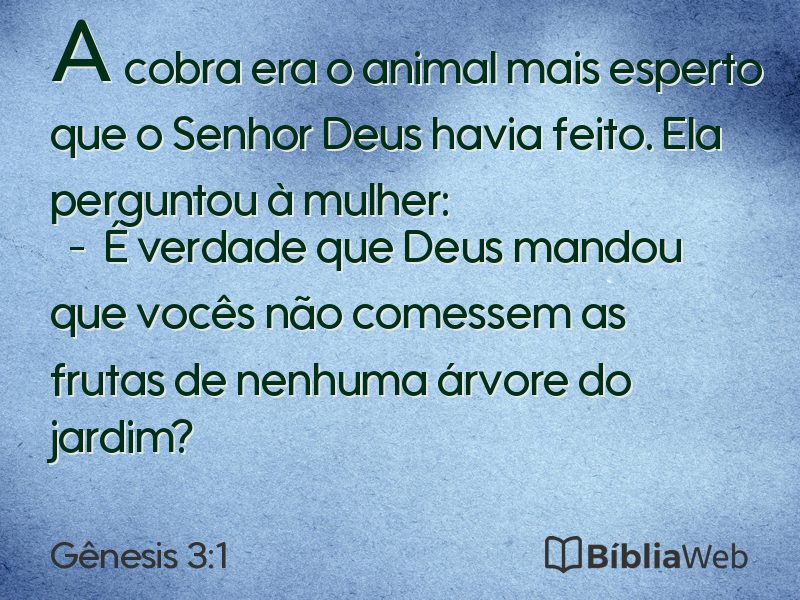 Gênesis 3:1 em imagem para compartilhar