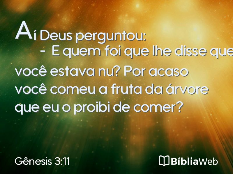 Gênesis 3:11 em imagem para compartilhar