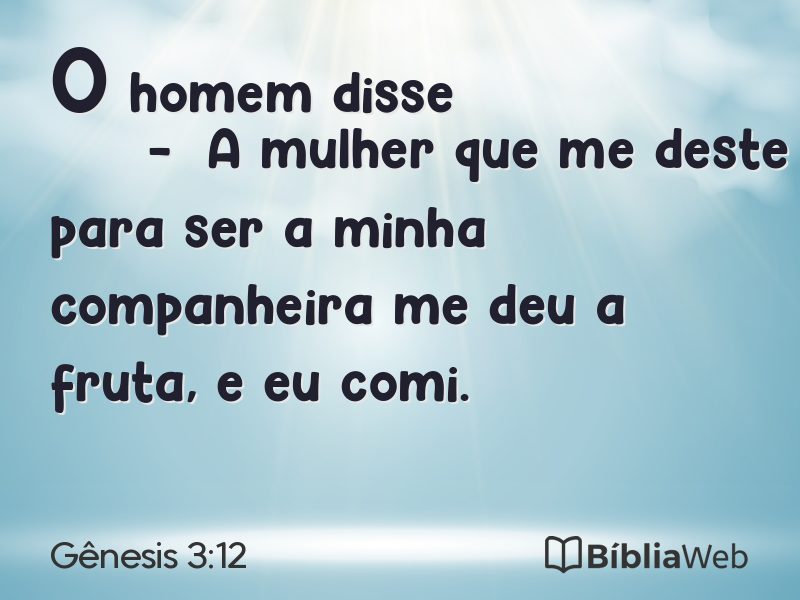 Gênesis 3:12 em imagem para compartilhar