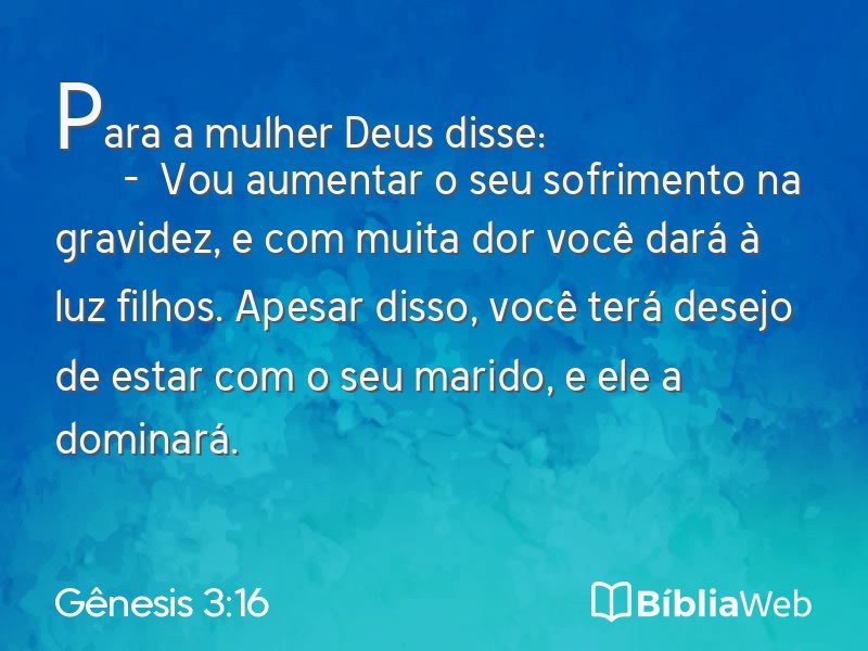 Gênesis 3:16 em imagem para compartilhar