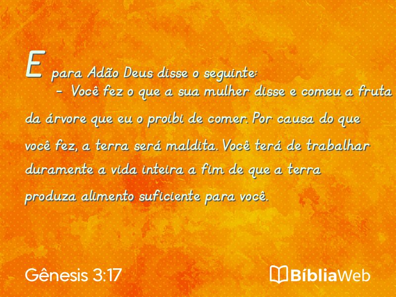 Gênesis 3:17 em imagem para compartilhar