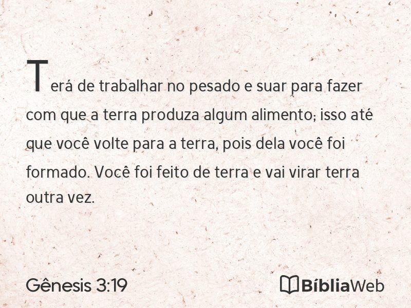 Gênesis 3:19 em imagem para compartilhar