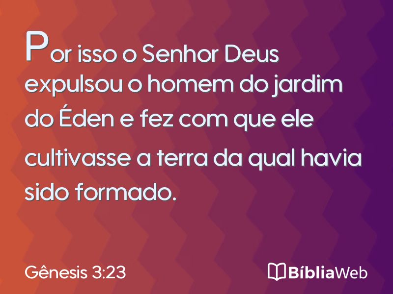 Gênesis 3:23 em imagem para compartilhar
