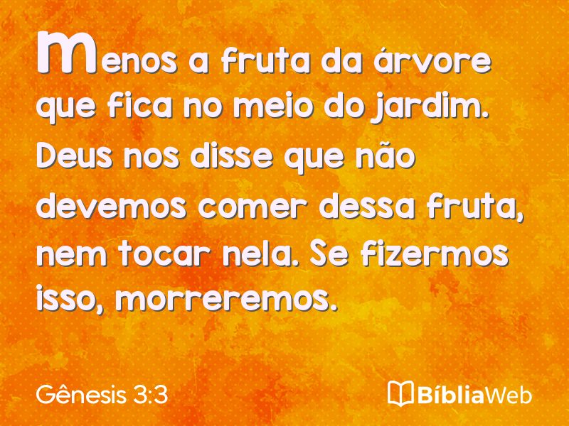 Gênesis 3:3 em imagem para compartilhar
