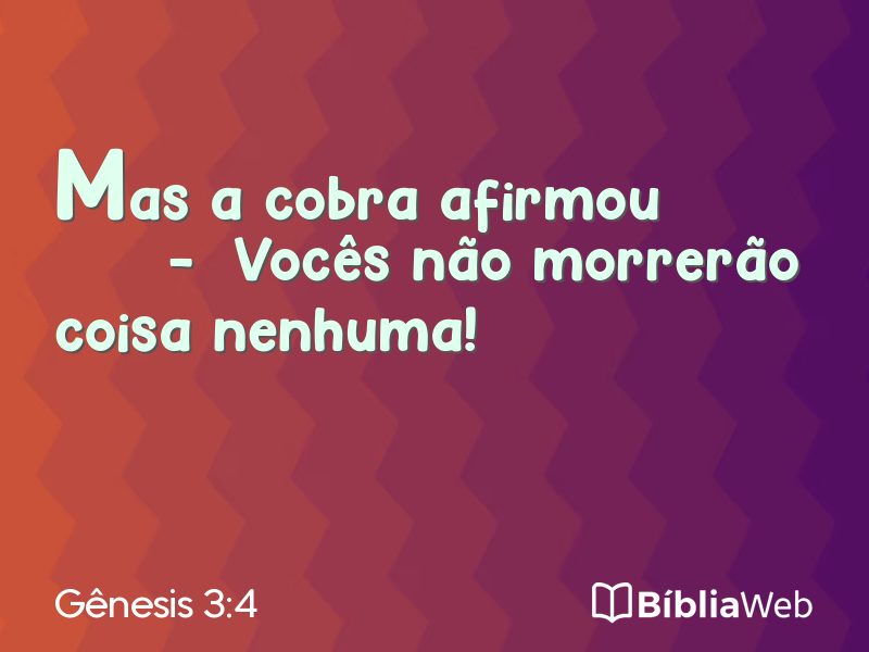 Gênesis 3:4 em imagem para compartilhar