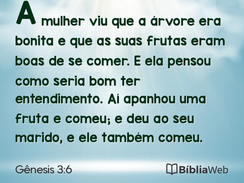 Gênesis 3:6 em imagem para compartilhar