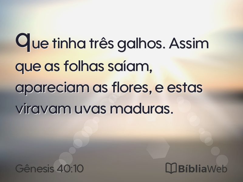 Gênesis 40:10 em imagem para compartilhar