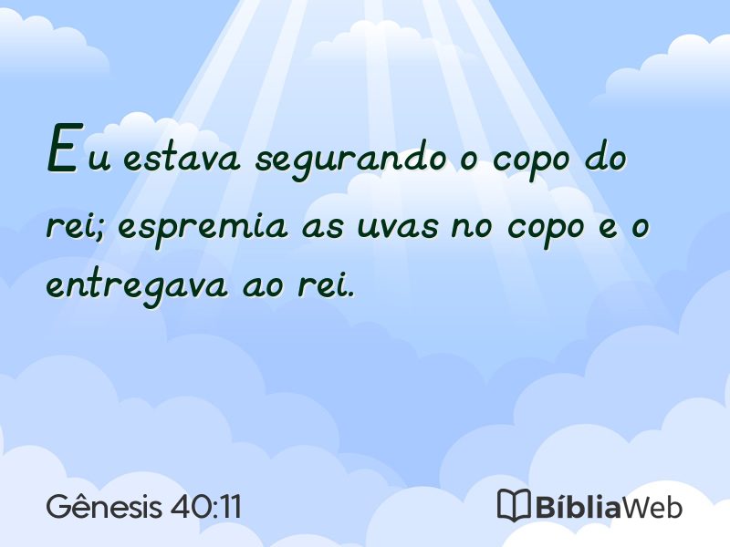 Gênesis 40:11 em imagem para compartilhar