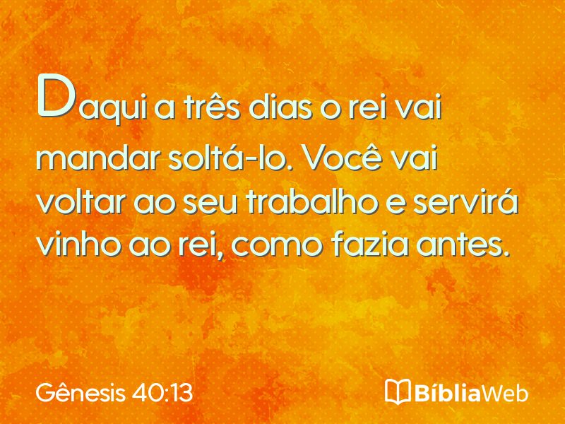 Gênesis 40:13 em imagem para compartilhar