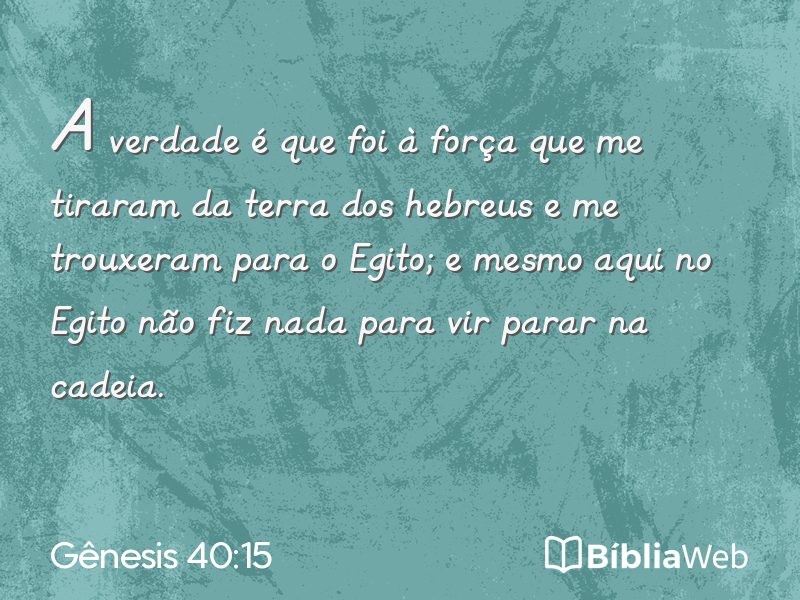 Gênesis 40:15 em imagem para compartilhar
