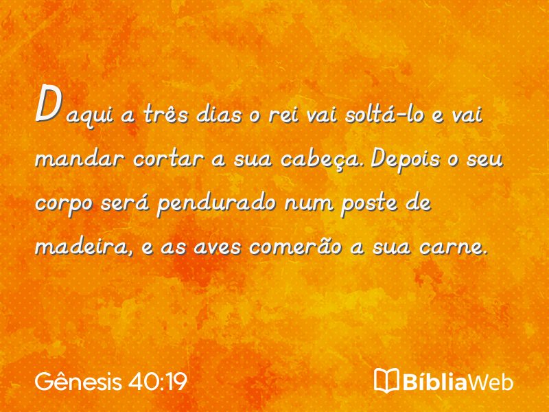 Gênesis 40:19 em imagem para compartilhar