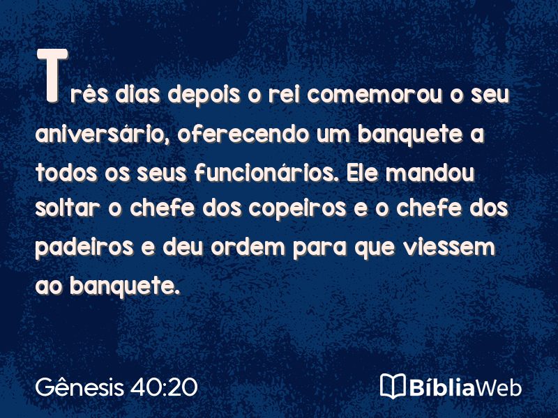 Gênesis 40:20 em imagem para compartilhar