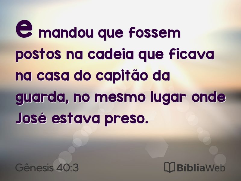 Gênesis 40:3 em imagem para compartilhar