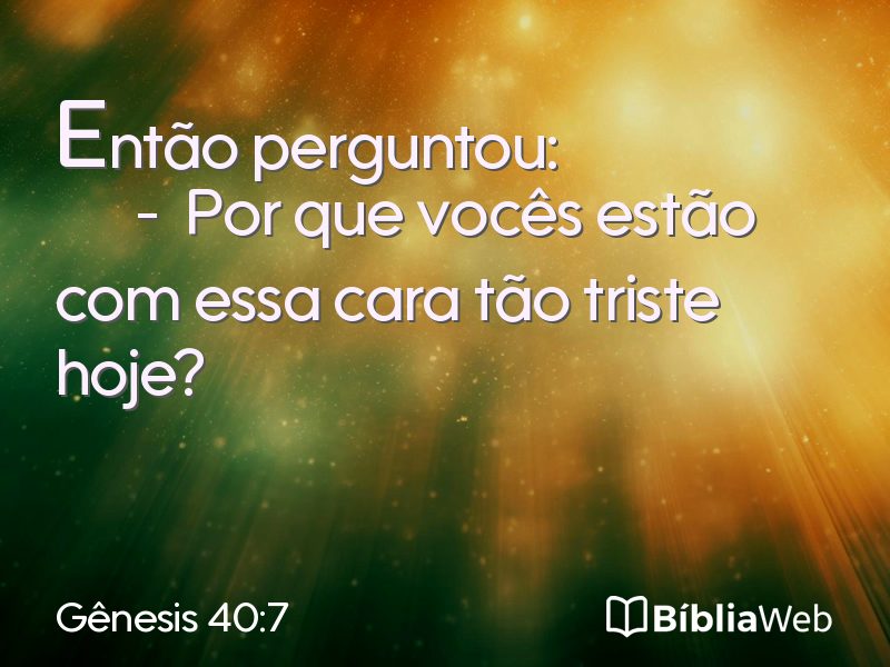 Gênesis 40:7 em imagem para compartilhar
