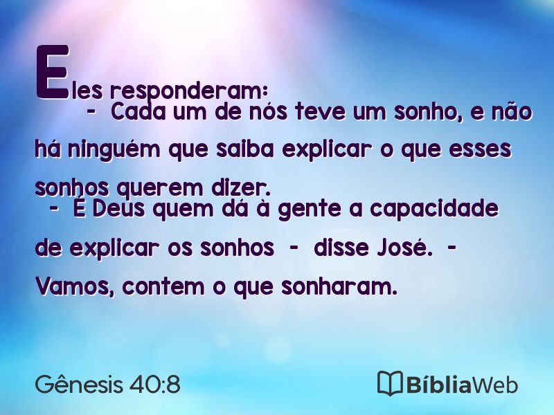 Gênesis 40:8 em imagem para compartilhar
