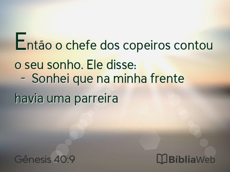 Gênesis 40:9 em imagem para compartilhar